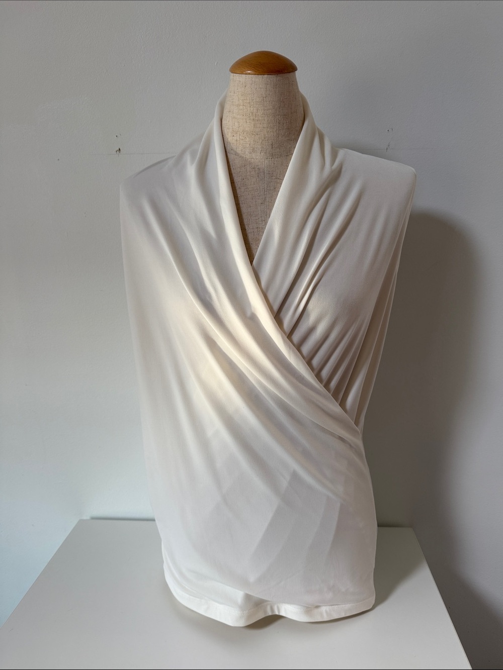 NWT!!!Cream Draped Sleeveless Top - Picture 1 of 7